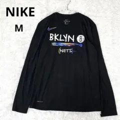NIKE BKLYN NETS NBA バスケ ロングスリーブ M ブラック