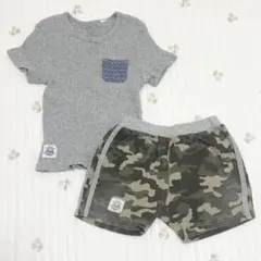 ベビー 半袖 Tシャツ トップス ハーフパンツ セット 上下 セットアップ 90