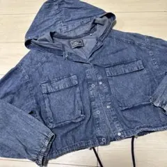 Hello Pink Latte フード付きデニムジャケット