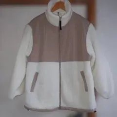 ボアジャケットオフホワイトベージュ　レディースサイズM