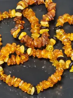 28日まで限定SALE！新品５点！アンバー(琥珀)8㎜~10㎜内径15㎝ブレス