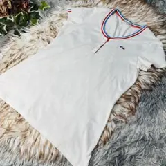 LACOSTE トリコロールカラーライン　Tシャツ　42サイズ　XL 胸ロゴのサムネイル