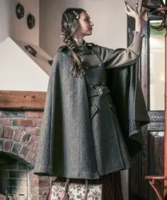 【美品】axes femme ナポレオンマント風コート（2020年モデル・茶