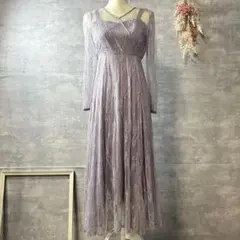 niana 総レースカシュクールロングドレス　ライトパープル　Mサイズ　結婚式