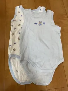 まとめ売り！90センチボディスーツ　ロンパース　ワッフル生地風　クマ柄