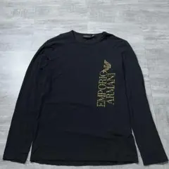 EMPORIO ARMANI エンポリオアルマーニ ロゴ 長袖Tシャツ 金黒 M