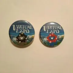 【新品未使用】バーチャル万博缶バッチ　黒&ノーマルミャクミャク　非売品　レア