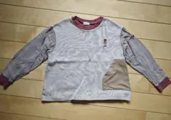 チェック柄袖トレーナー