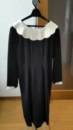 【週末セール開催中】美品✨フォーマル✨スカラップカラー ✨ソフトタイトワンピース