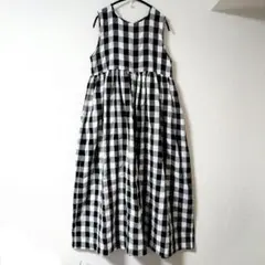 MERLOT メルロー ギンガムチェックオールインワンサロペット フリーのサムネイル