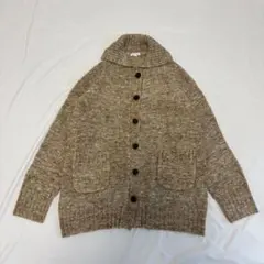 ensuite ショールカラーカーディガン L ベージュ杢 レトロ きれいめのサムネイル