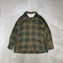 50-60s Arrow Ombre check rayon shirt