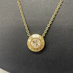 COACH ゴールドクリスタルペンダントネックレス　箱あり