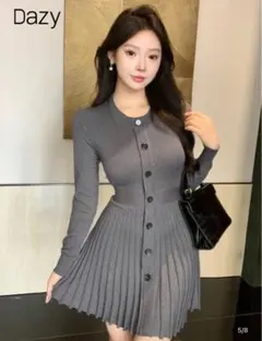 【Dazy】長袖セーターワンピース　ニットワンピース