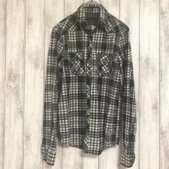 【ザラ ZARA】長袖シャツ チェック 黒×白 メンズ USA(S) 春秋