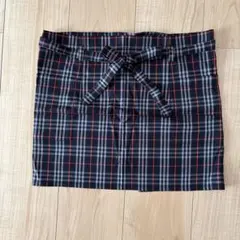 チェック柄　腰巻エプロン　ハンドメイド