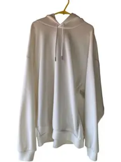 ホワイト オーバーサイズ フード付きパーカー M GU 春