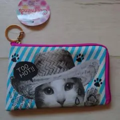 Cat friends PUポーチ 夏 猫柄