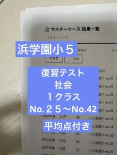 浜学園 小5国語復習テストNo 19までSクラス No20からVクラス - メルカリ
