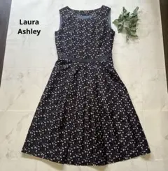 美品　ローラアシュレイ　幾何学模様ロングワンピース　サイズ7 コットンシルク