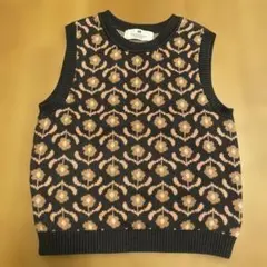 H&M ニットベスト　花柄　130
