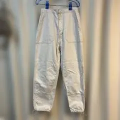 ニコアンドＬ　ワークパンツ ホワイト アイボリー裾ドローコード