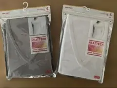 新品 UNIQLOユニクロ ヒートテックVネックT（9分袖）S 白 &グレー