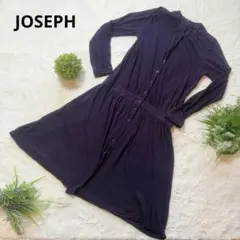 ジョセフ　JOSEPH パープル 長袖 ワンピース 膝丈　Mサイズのサムネイル