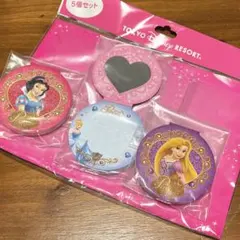 ディズニープリンセス　コンパクトミラー型メモ帳3個セット [新品未使用]