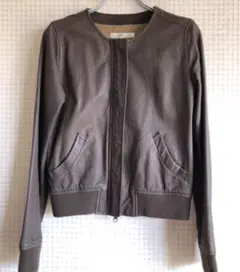 【本革】ブラウンレザーのブルゾン