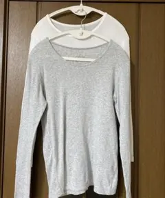 無印良品＊クルーネック長袖Tシャツ　2枚