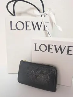 ロエベ フラグメントケース リピート コインカードホルダー ブラック