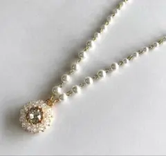 スワロフスキーミニサークルネックレス★クリスタルゴールド