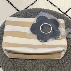 MARY QUANT マリークワント ボーダーインクリア トートバッグ