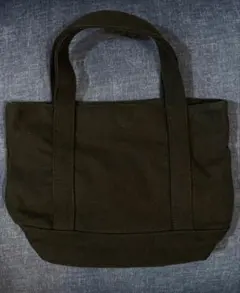 イニシャル M 刺繍 キャンバス ミニ トートバッグ ブラック