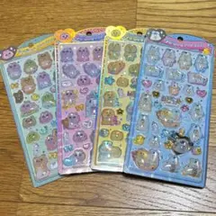 【正規品】うるちゅるポップシール　おぱんちゅうさぎ　きみまろ　んぽちゃむ　4種