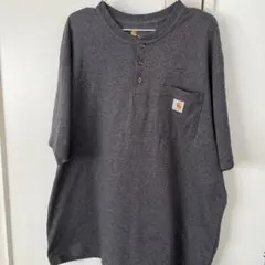 Carhartt ダークグレー ヘンリーネック半袖Tシャツ
