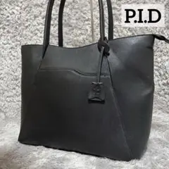 美品★PID ピーアイディー 本革トートバッグ A4収納 メンズ ブラック