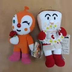 レア☆ タグ付き ドキンちゃん しょくぱんまん ぬいぐるみ2点 アンパンマン