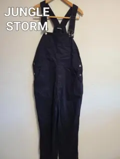 ジャングルストーム サロペット オーバーオール ブラック コットン パンツ