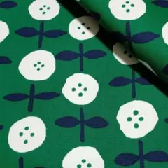 ❀ボタンの花<オックス>生地 布 はぎれ[グリーン]