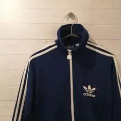adidas トラックジャケット 青