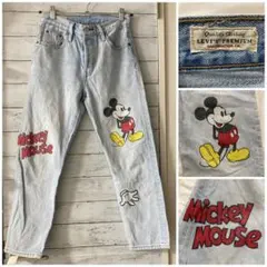 Levi's ×Disney　501 MickeyデニムパンツW25　古着屋購入のサムネイル