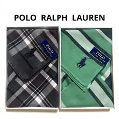 【新品未使用】POLOラルフローレン　チェック＊ストライプ大判ハンカチ2枚セット
