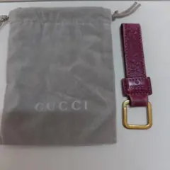 【ジャンク品】GUCCI パープルレザーキーホルダー