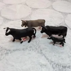 シュライヒ　牛　アンガス牛　親子　ブラウンフィー　黒毛の雄牛