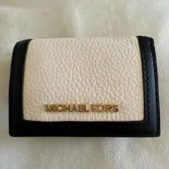 MICHAEL KORS レザー カードケース ホワイト/ブラック