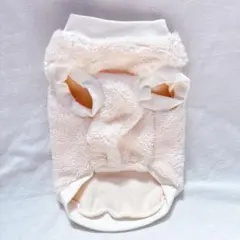 ドッグウェア 犬服 白 ホワイト S モコモコ フワフワ 冬 ボア 無地