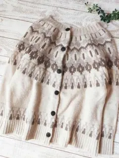 新品✨サマンサモスモス　ジャガード前後着ニットカーディガン