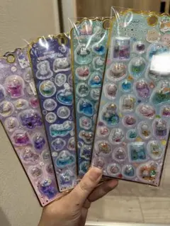 ストーン付きメロウアクアリウムシール4種類